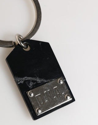 Schwarz Silber Messing LogoPlakette Metall Ring Schlüsselring Schlüsselanhänger