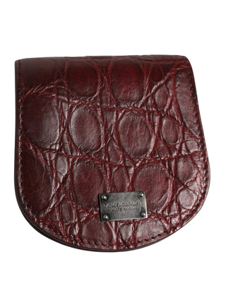 Burgundy Exotic Skin Holder Pocket Wallet