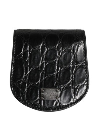 Black Exotic Skin Holder Pocket Wallet