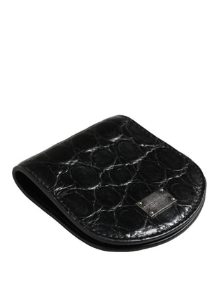 Black Exotic Skin Holder Pocket Wallet