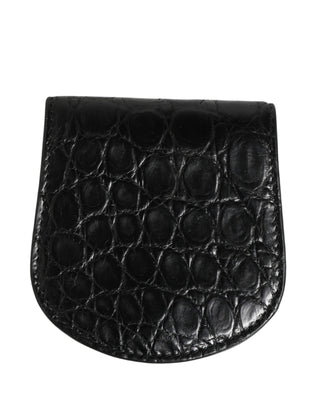 Black Exotic Skin Holder Pocket Wallet