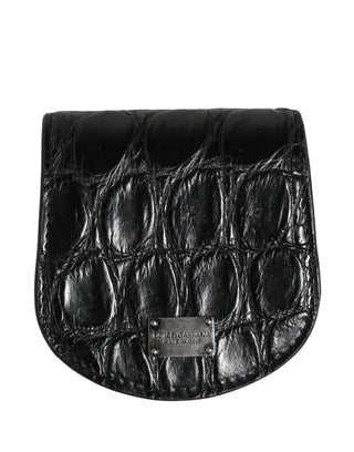 Black Exotic Skin Holder Pocket Wallet