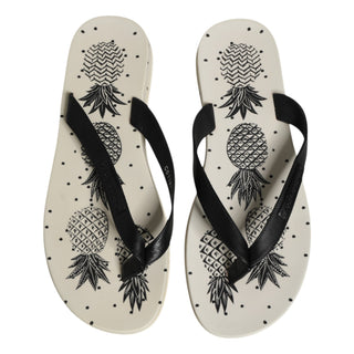 Chanclas blancas con estampado de piña