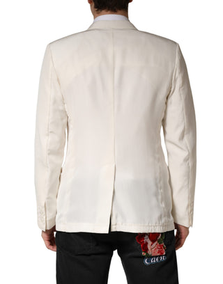 White Cotton Single Breasted Jacket Blazer