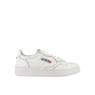 Weiße Low-Top-Sneaker aus Leder
