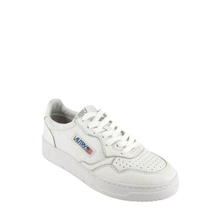 Weiße Low-Top-Sneaker aus Leder