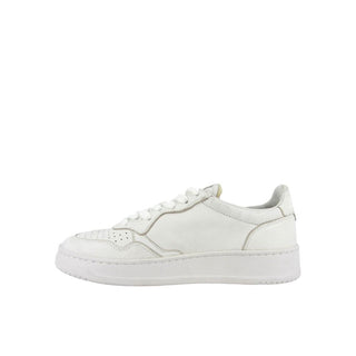 Weiße Low-Top-Sneaker aus Leder