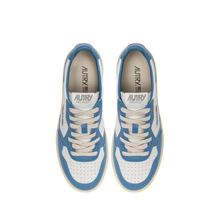 Blue Leather Sneakers