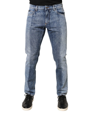 Zweifarbige blaue Baumwoll-Denim-Herrenjeans