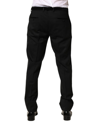 Black Wool Skinny Men Dress Trouser Pants