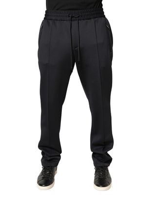 Pantalones jogger ajustados de poliéster negro
