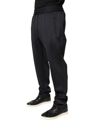 Pantalones jogger ajustados de poliéster negro