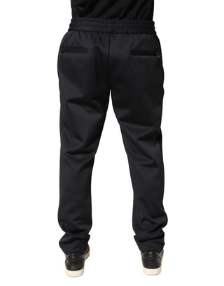 Pantalones jogger ajustados de poliéster negro