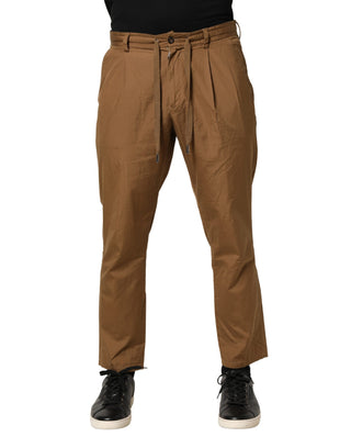 Pantalones chinos rectos de algodón marrón para hombre