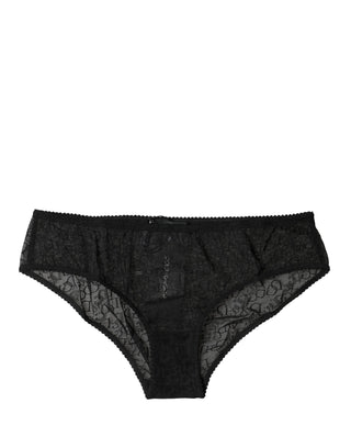 Braga negra de nylon elástico de cintura media para ropa interior