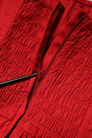 Vestido mini sin mangas rojo de algodón en línea A
