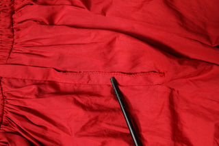 Vestido mini sin mangas rojo de algodón en línea A