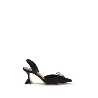 Zapatos de tacón alto de seda negra