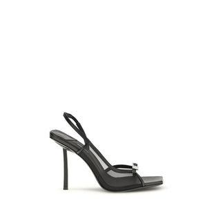 Sandalen aus schwarzem Kalbsleder mit Stilettoabsatz