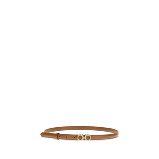 Beige Calf Leather Bos Taurus Thin Belt