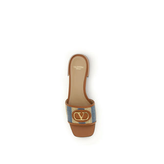 Multicolor Viscose Flat Sandals