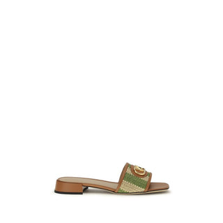Multicolor Viscose Flat Sandals