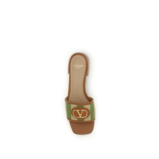 Multicolor Viscose Flat Sandals