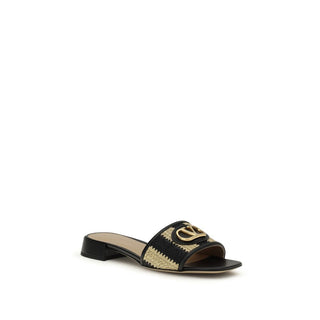 Multicolor Viscose Flat Sandals