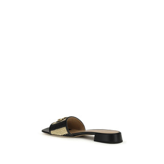 Multicolor Viscose Flat Sandals