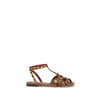 Sandalias con tiras de piel de cabra marrón