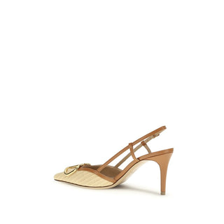 Beige Calf Leather Bos Taurus High Heel Pumps