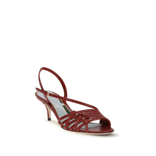 Mehrfarbige Ziegenleder-Strap-On-Sandalen