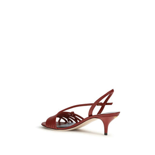 Mehrfarbige Ziegenleder-Strap-On-Sandalen