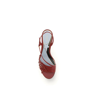 Mehrfarbige Ziegenleder-Strap-On-Sandalen