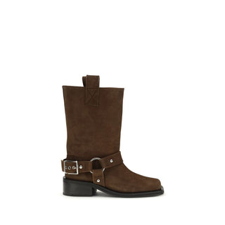 Botas marrones de cuero reciclado con cordones