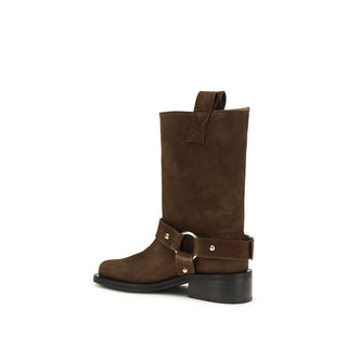 Brown Recycled Leather Lace-Up Boots