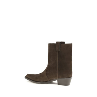 Braune Knöchelstiefel aus Kalbsleder (Bos Taurus)