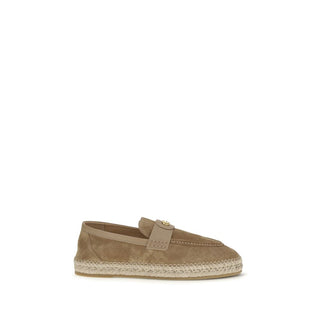 Beigefarbene Espadrilles aus Kalbsleder (Bos Taurus)