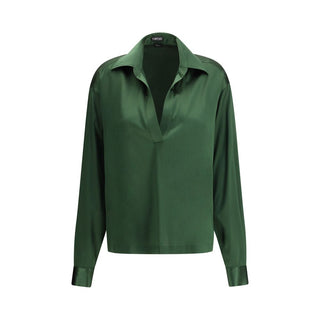 Zweifarbige Seidenbluse