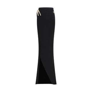 Black Cotton Long Skirt