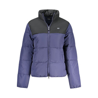 Blaue Polyester-Damenjacke