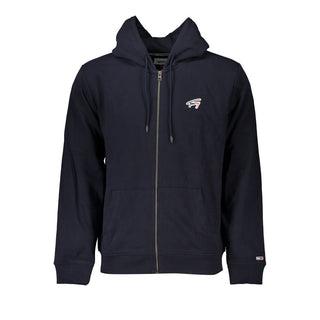 Sudadera azul de algodón para hombre con capucha