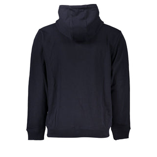 Sudadera azul de algodón para hombre con capucha