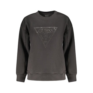 Schwarzes Baumwoll-Sweatshirt für Damen