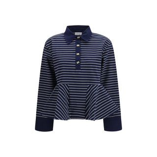 Blue Cotton Polo Shirt