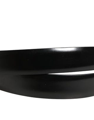 Men Black Classic Leather Metal Buckle Belt