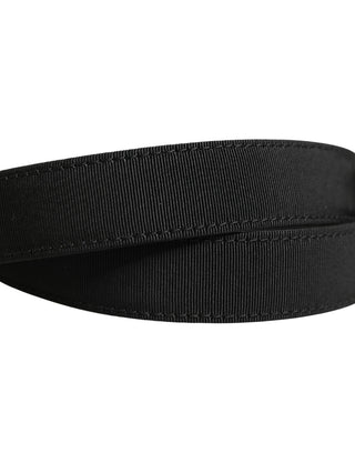 Cinturón para hombre negro de viscosa con hebilla metálica de cuero  