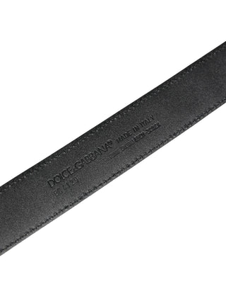 Cinturón para hombre negro de cuero exótico con hebilla con logo  