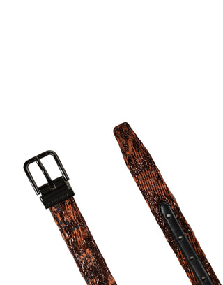 Cinturón para hombre marrón clásico de poliéster con hebilla metálica  