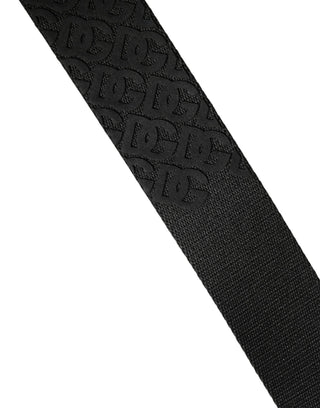 Cinturón para hombre negro de poliéster con logo DG y hebilla metálica  